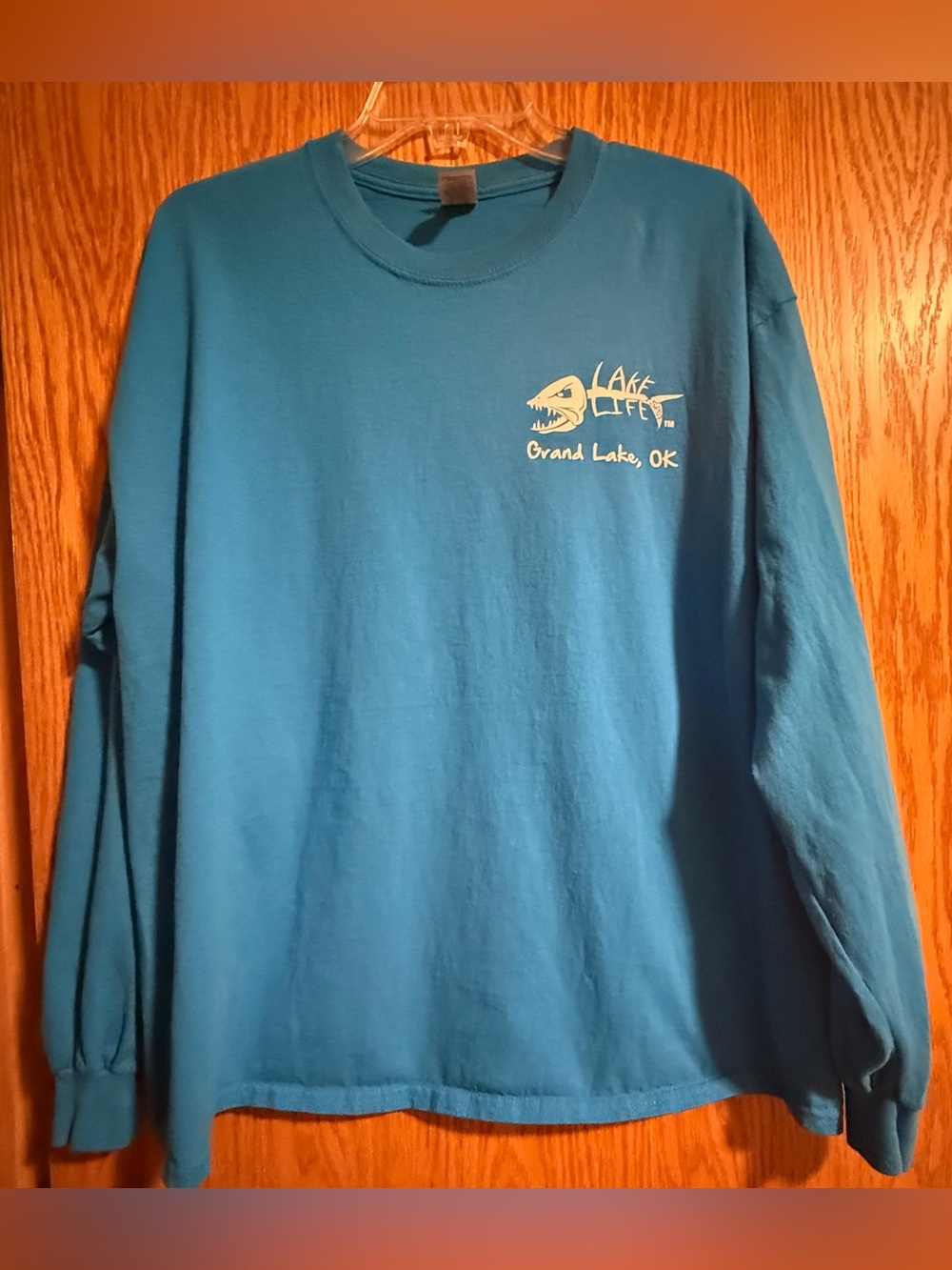 Lake Life Grand Lake, OK Teal Long-Sleeve Shirt